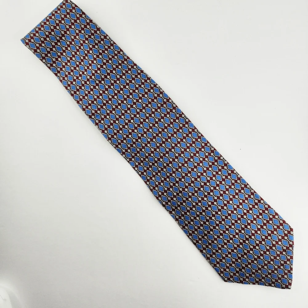 BROOKS BROTHERS MAKERS Blue & Red Silk Tie. - Picture 2 of 6
